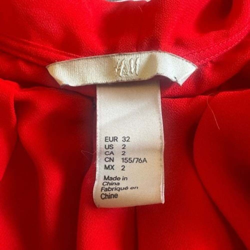 H&M Red Ruffled Blouse - Picture 8 of 8